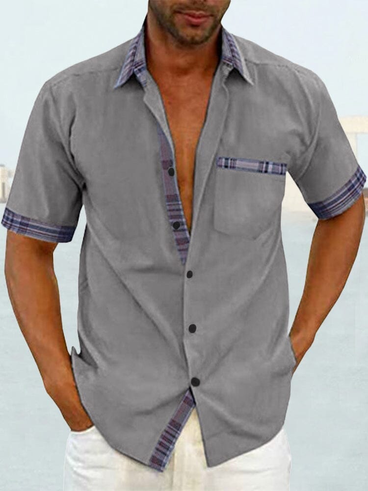 Men's Linen Blend Guayabera Style Shirt
