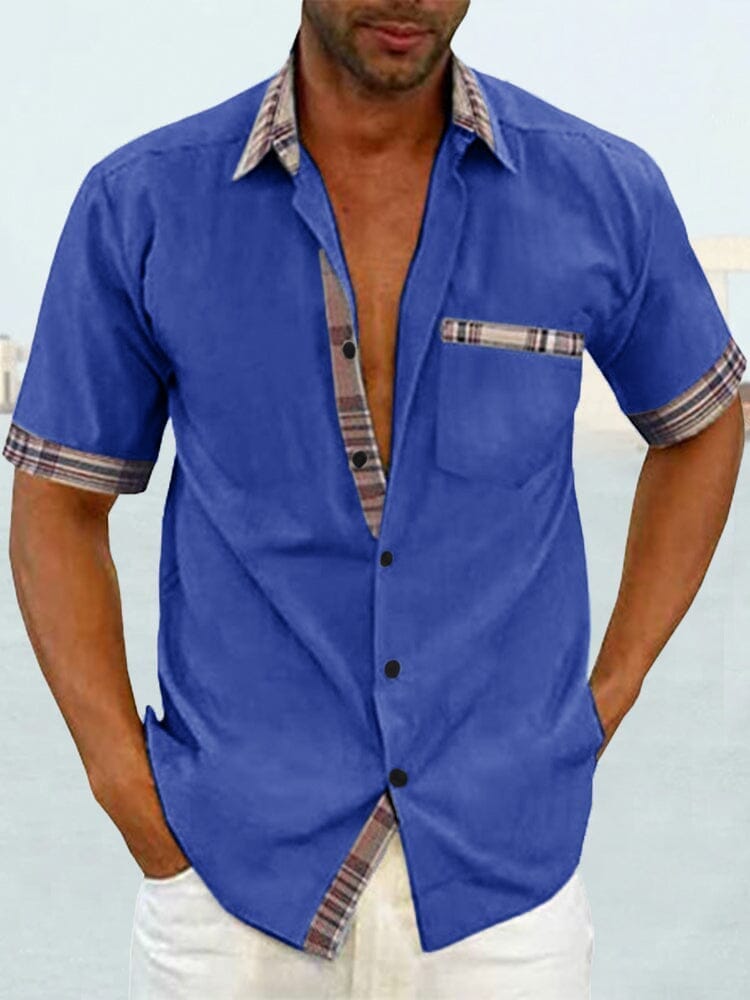 Men's Linen Blend Guayabera Style Shirt