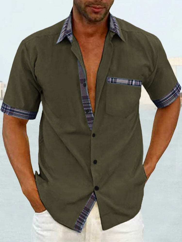 Men's Linen Blend Guayabera Style Shirt