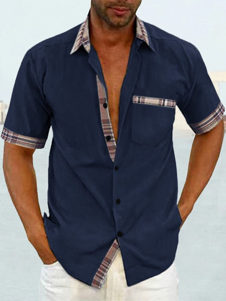 Men's Linen Blend Guayabera Style Shirt