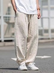 Men's Linen Wide Leg Casual Pants