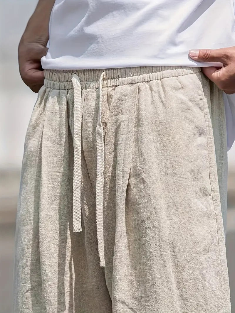 Men's Linen Wide Leg Casual Pants