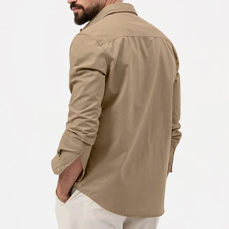 Men's Military-Inspired Multi-Pocket Workwear Shirt