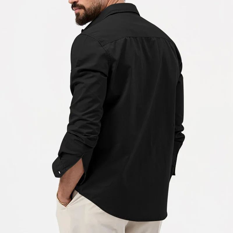 Men's Military-Inspired Multi-Pocket Workwear Shirt