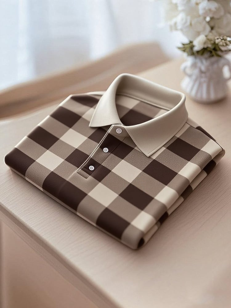Men's Mixed Print Short Sleeve Polo Shirt