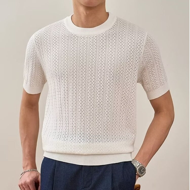 Men's Open-Knit Breathable Polo Shirt
