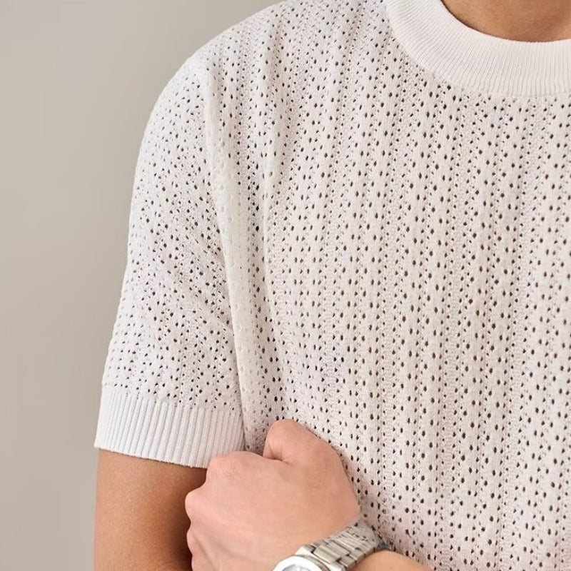 Men's Open-Knit Breathable Polo Shirt