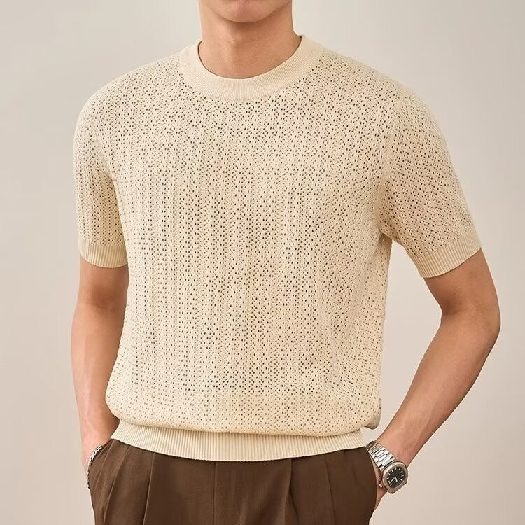 Men's Open-Knit Breathable Polo Shirt