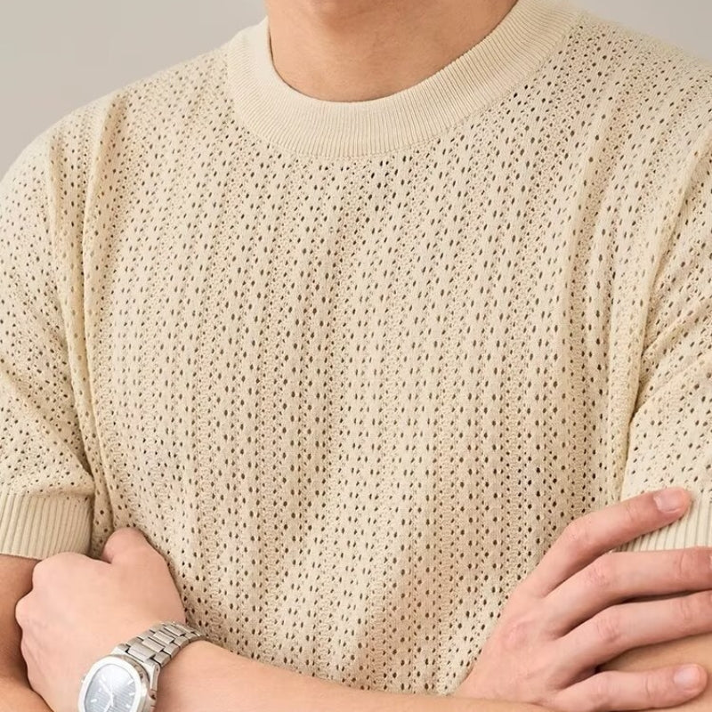 Men's Open-Knit Breathable Polo Shirt