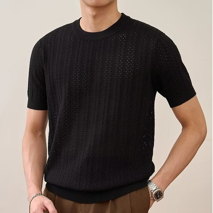 Men's Open-Knit Breathable Polo Shirt