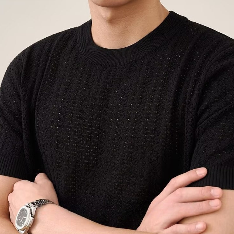 Men's Open-Knit Breathable Polo Shirt
