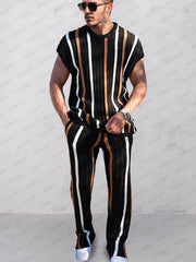 Men's Openwork Knit Casual Set