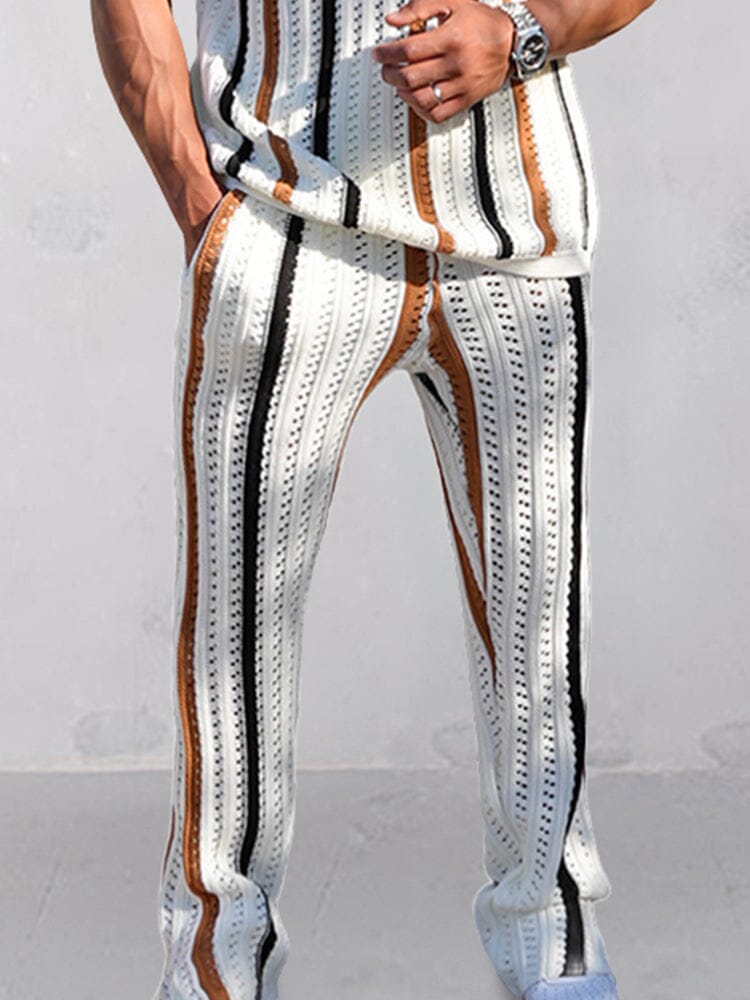 Men's Openwork Knit Casual Set