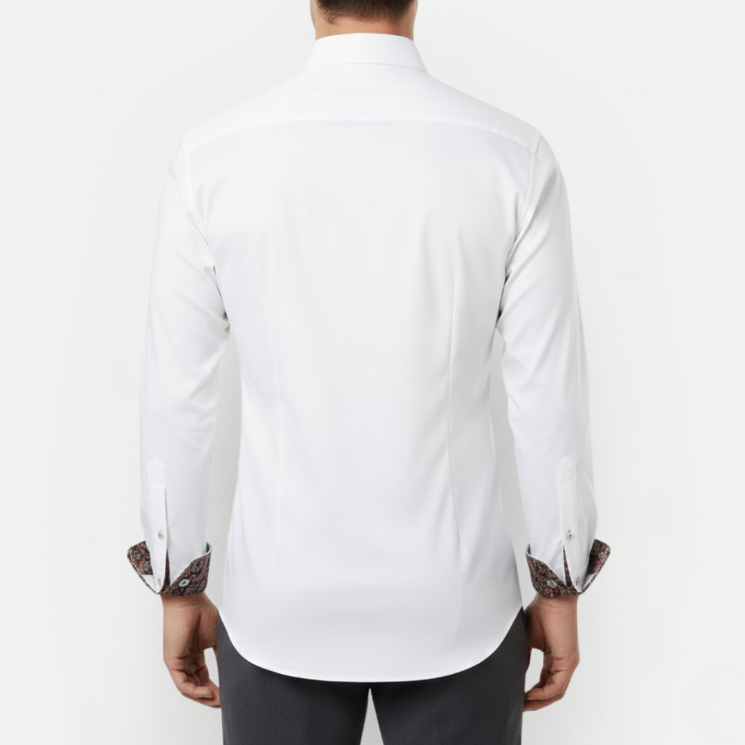 Men's Paisley Print Long Sleeve Button-Down Shirt