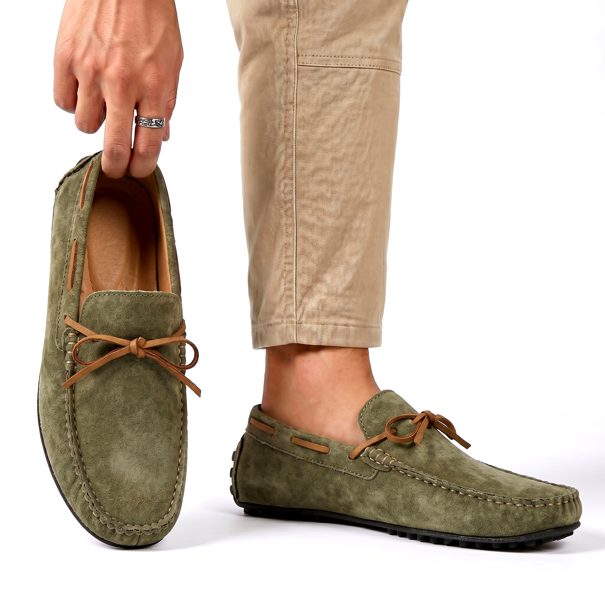 Men's Pebbled Faux Leather Driving Loafers