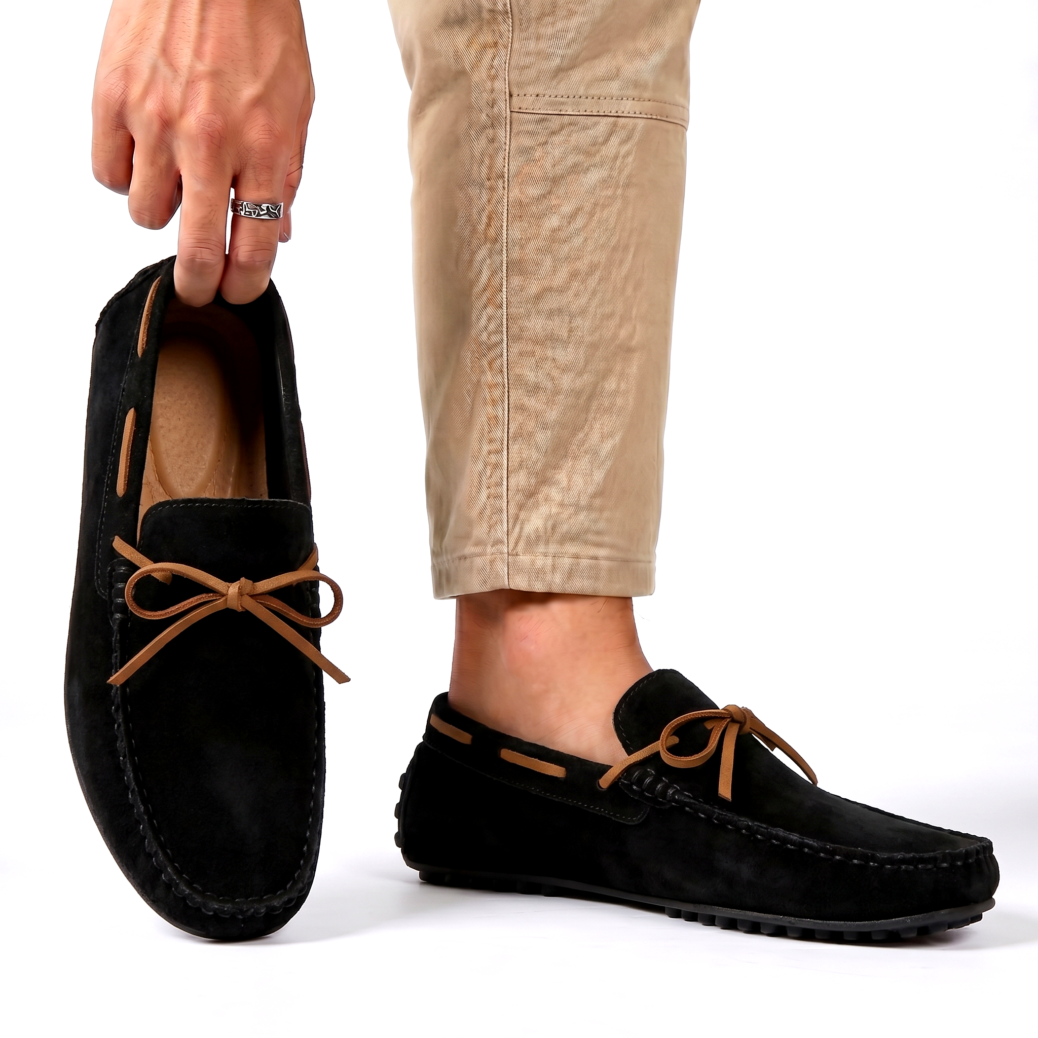 Men's Pebbled Faux Leather Driving Loafers