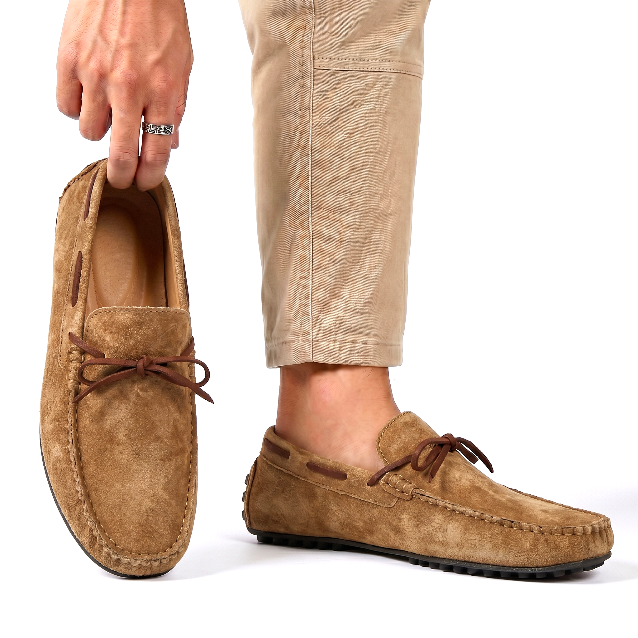 Men's Pebbled Faux Leather Driving Loafers