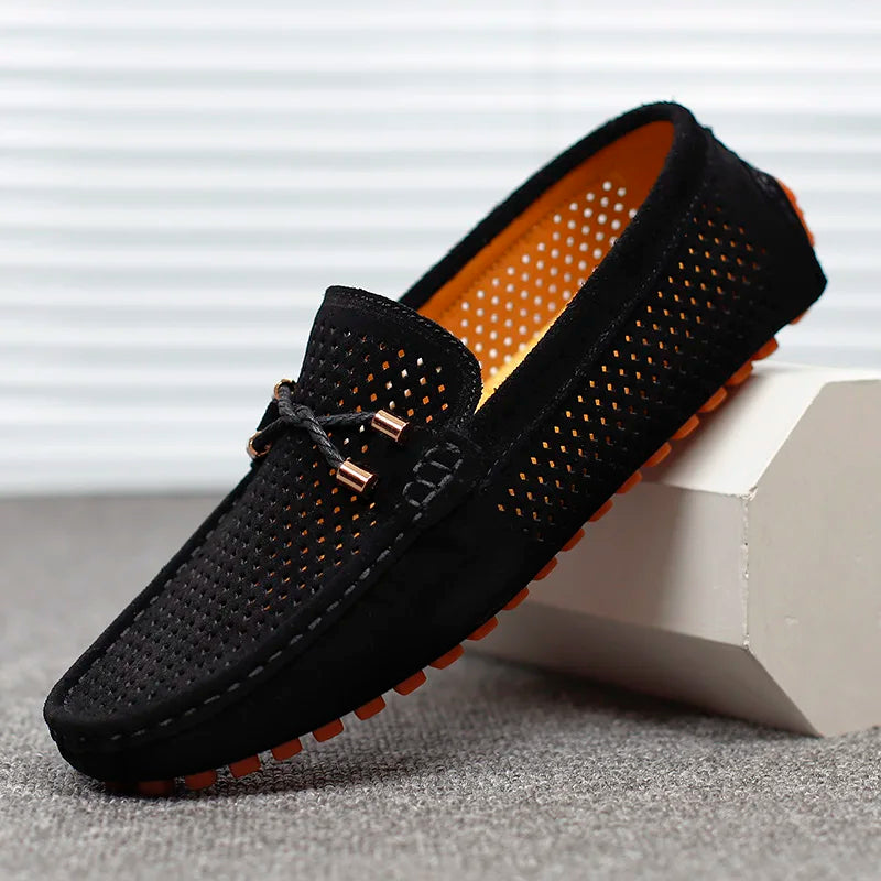 Men's Perforated Casual Loafers with Cushioned Insole