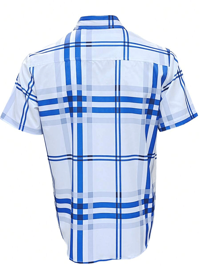 Men's Plaid Short Sleeve Business Shirt