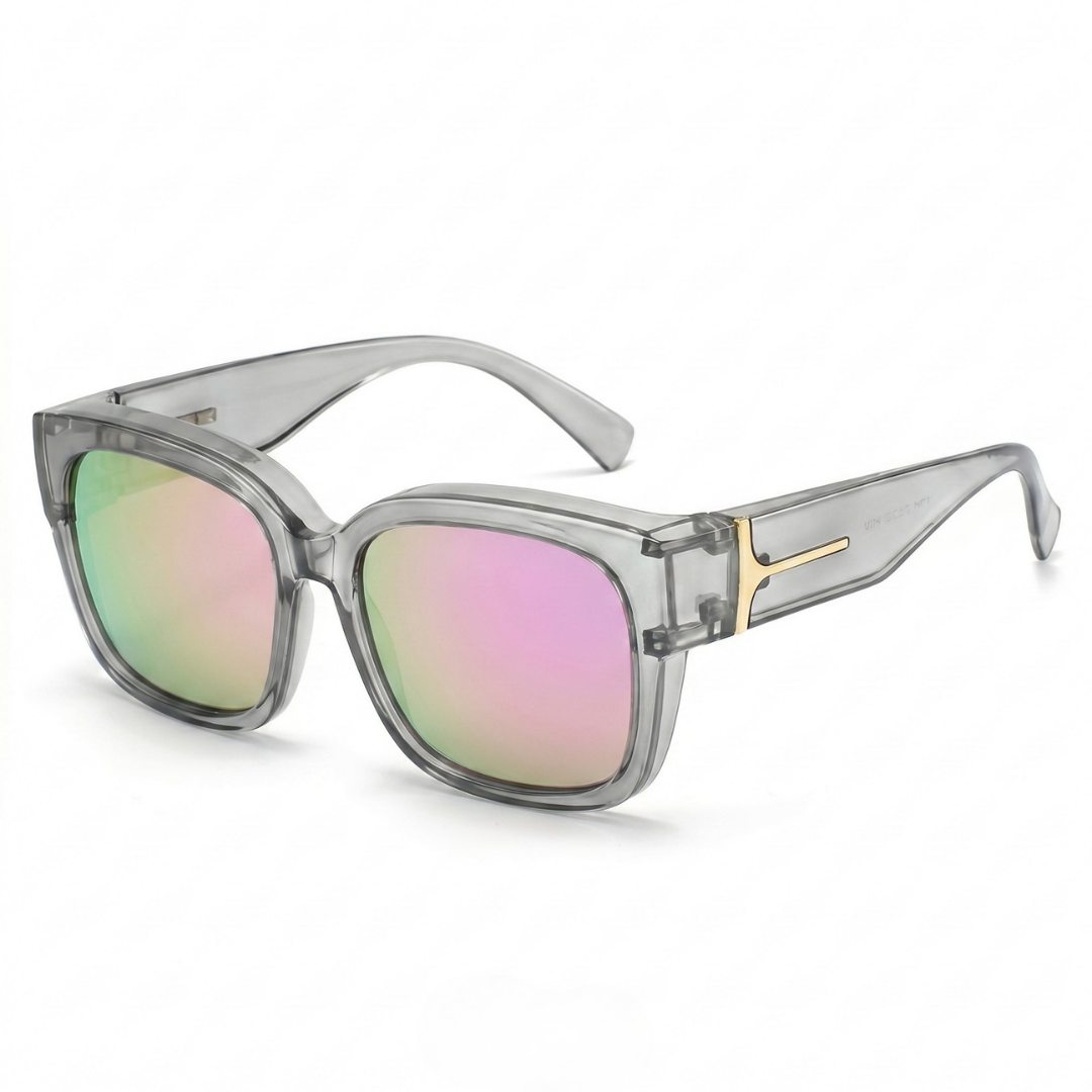 Men's Polarized FitOver Sunglasses with Round Cat-Eye Design