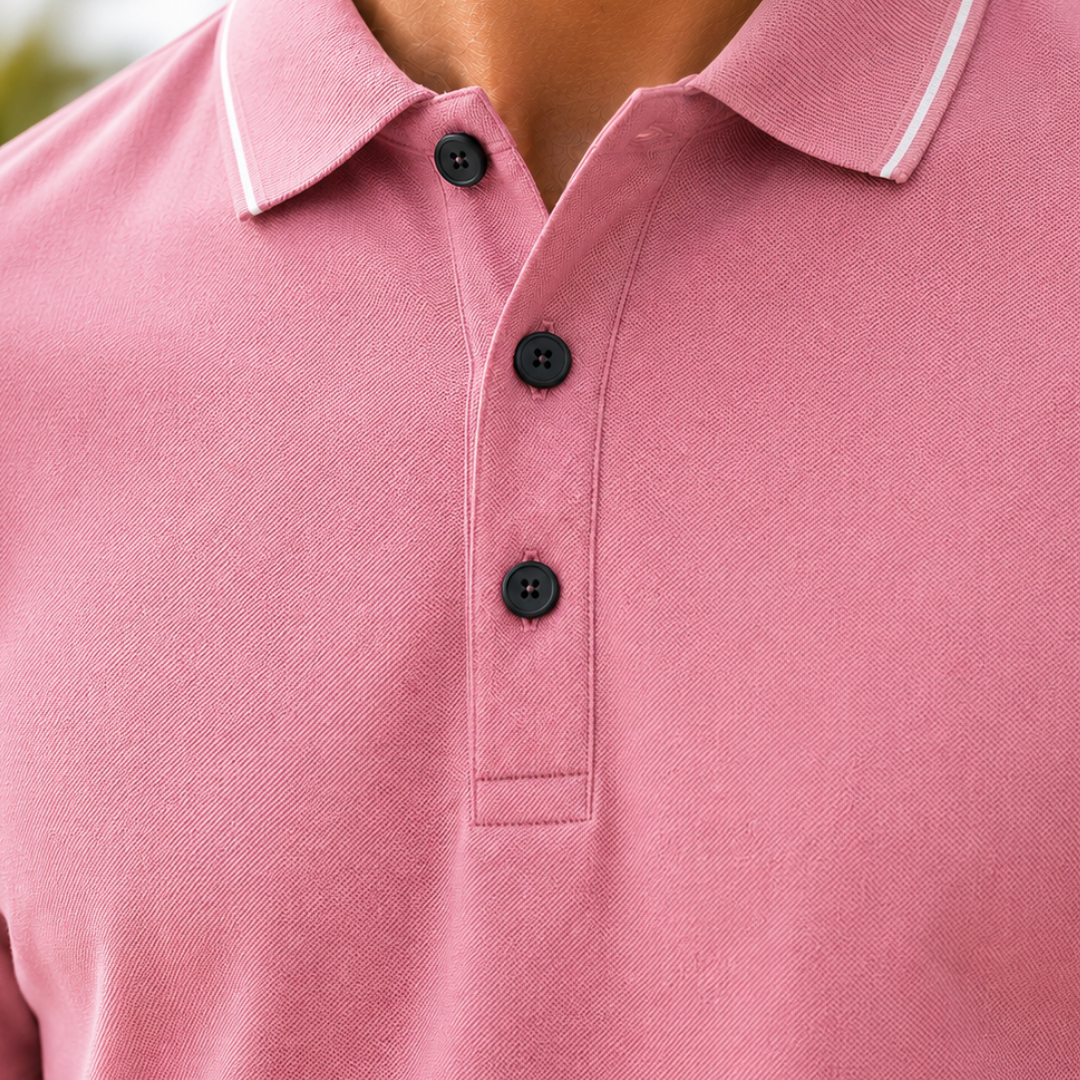 Men's Polished Cotton-Blend Polo Shirt