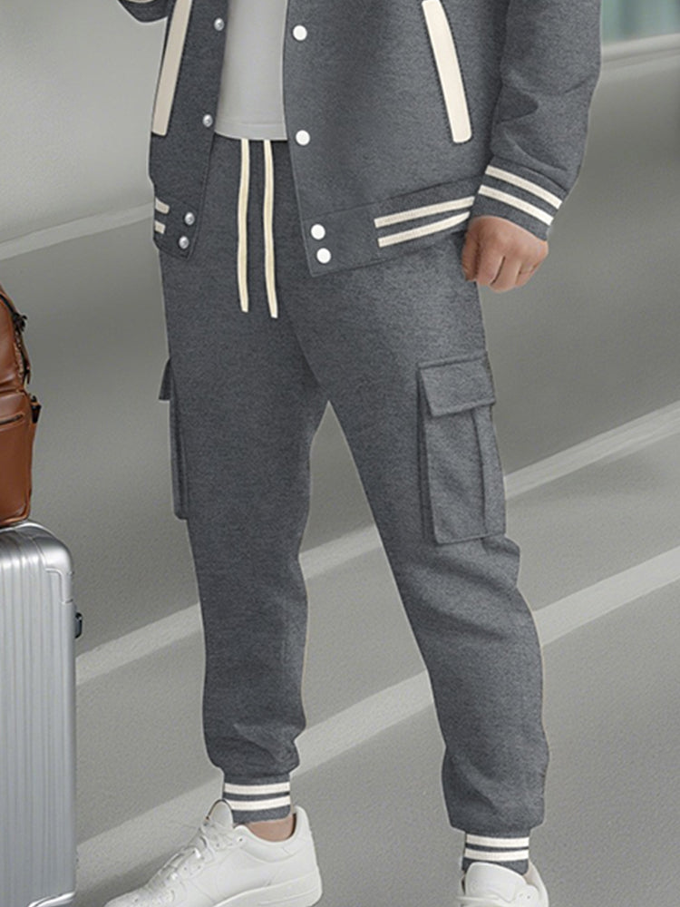 Men's Polyester Athletic Jacket and Pants Set