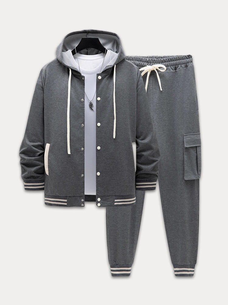 Men's Polyester Athletic Jacket and Pants Set