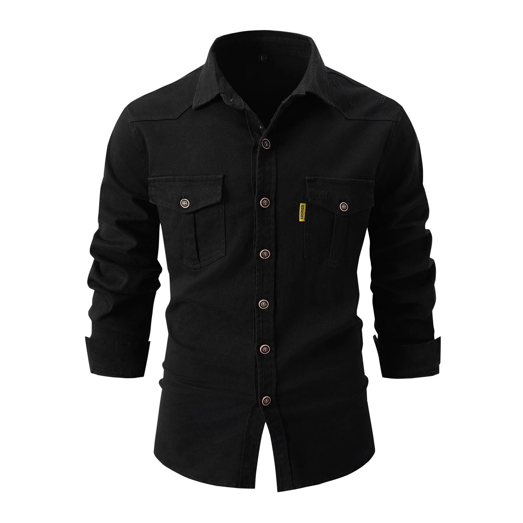 Men's Pre-Washed Cotton Long Sleeve Shirt