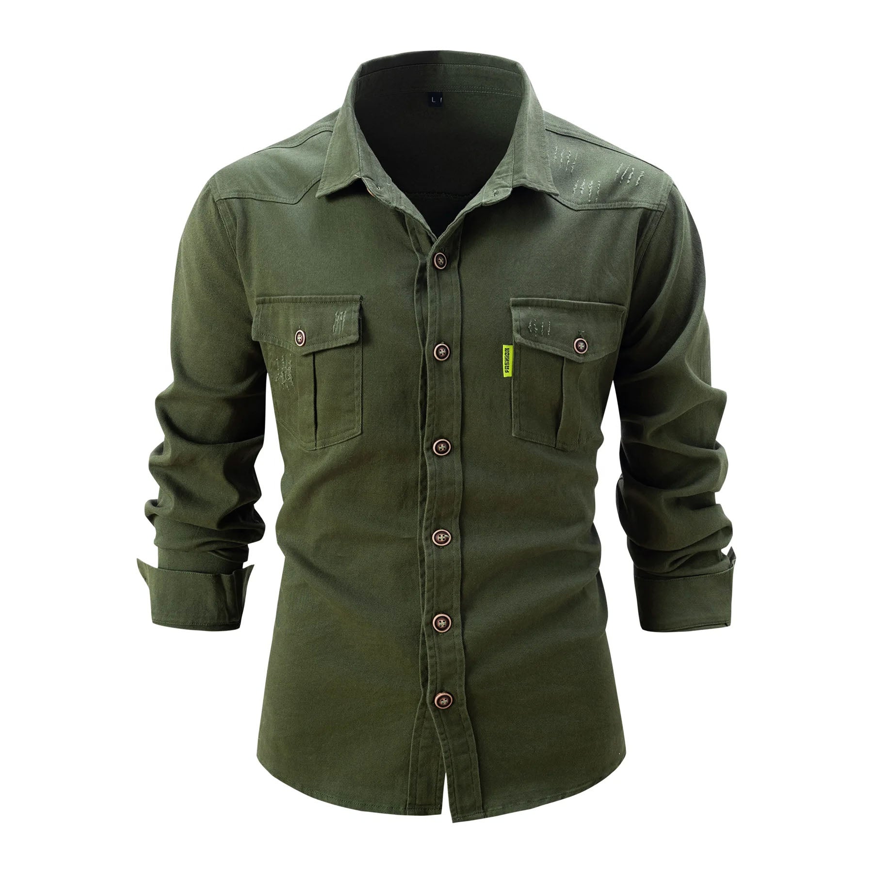 Men's Pre-Washed Cotton Long Sleeve Shirt