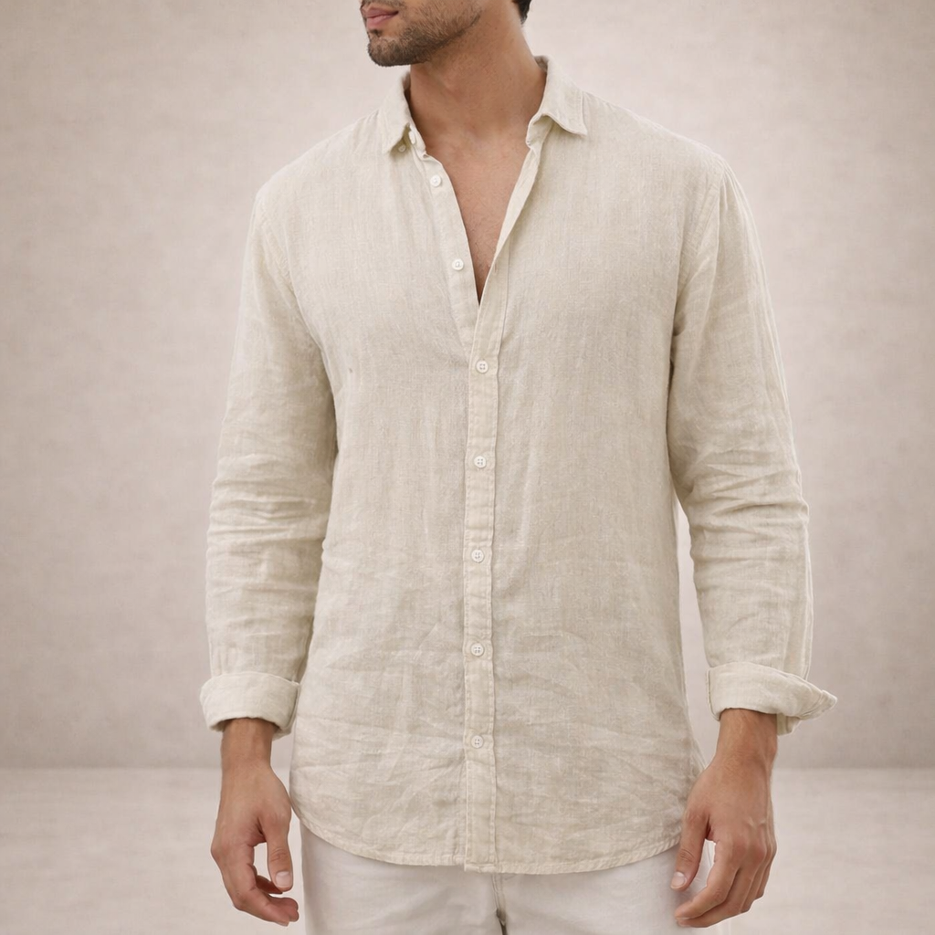 Men's Relaxed Linen Button-Down Shirt