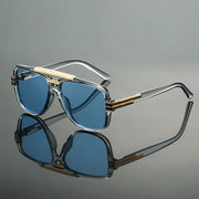 Men's Retro Double-Bar Gradient Sunglasses