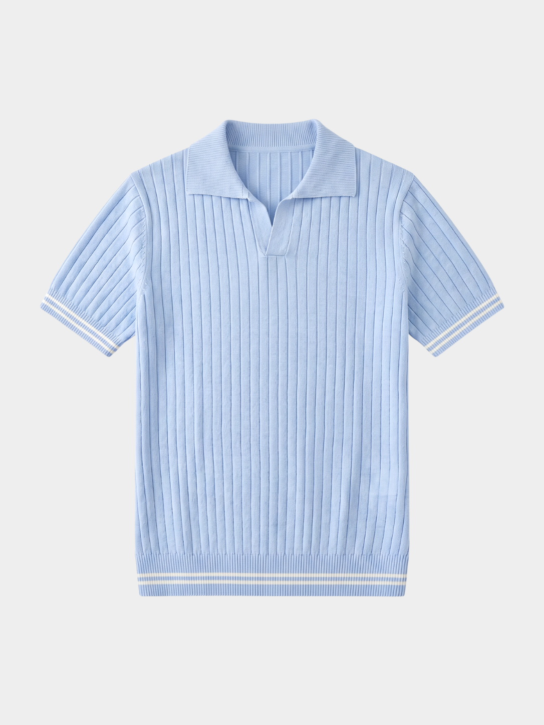 Men's Ribbed Knit Pique Polo Shirt