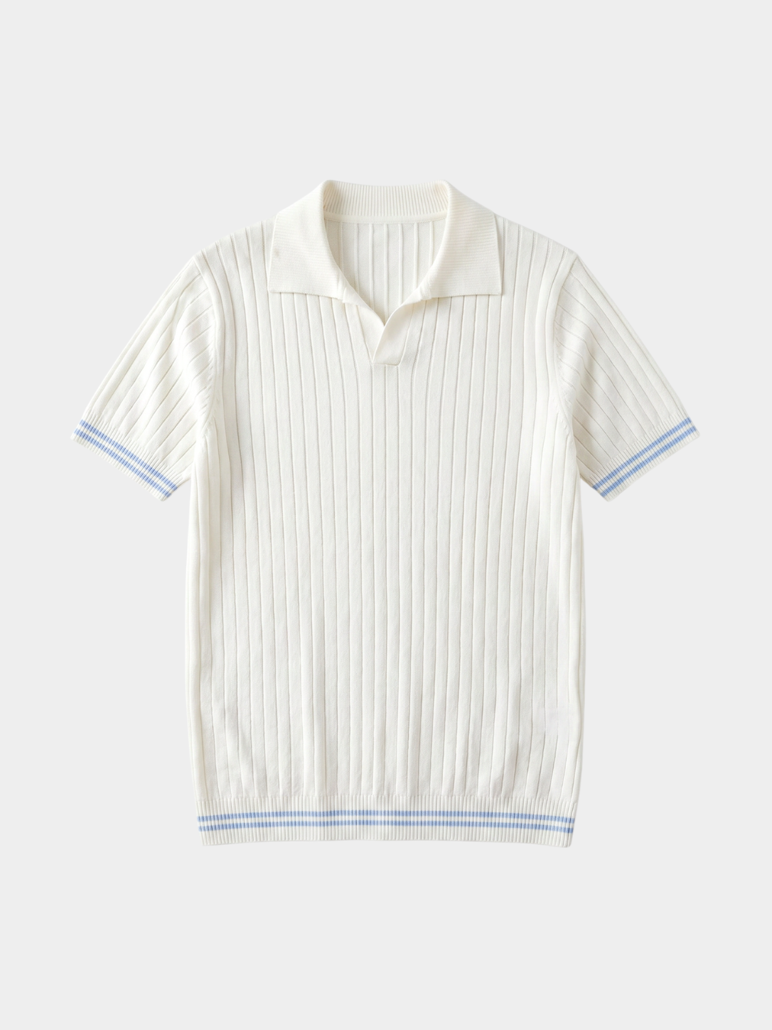 Men's Ribbed Knit Pique Polo Shirt