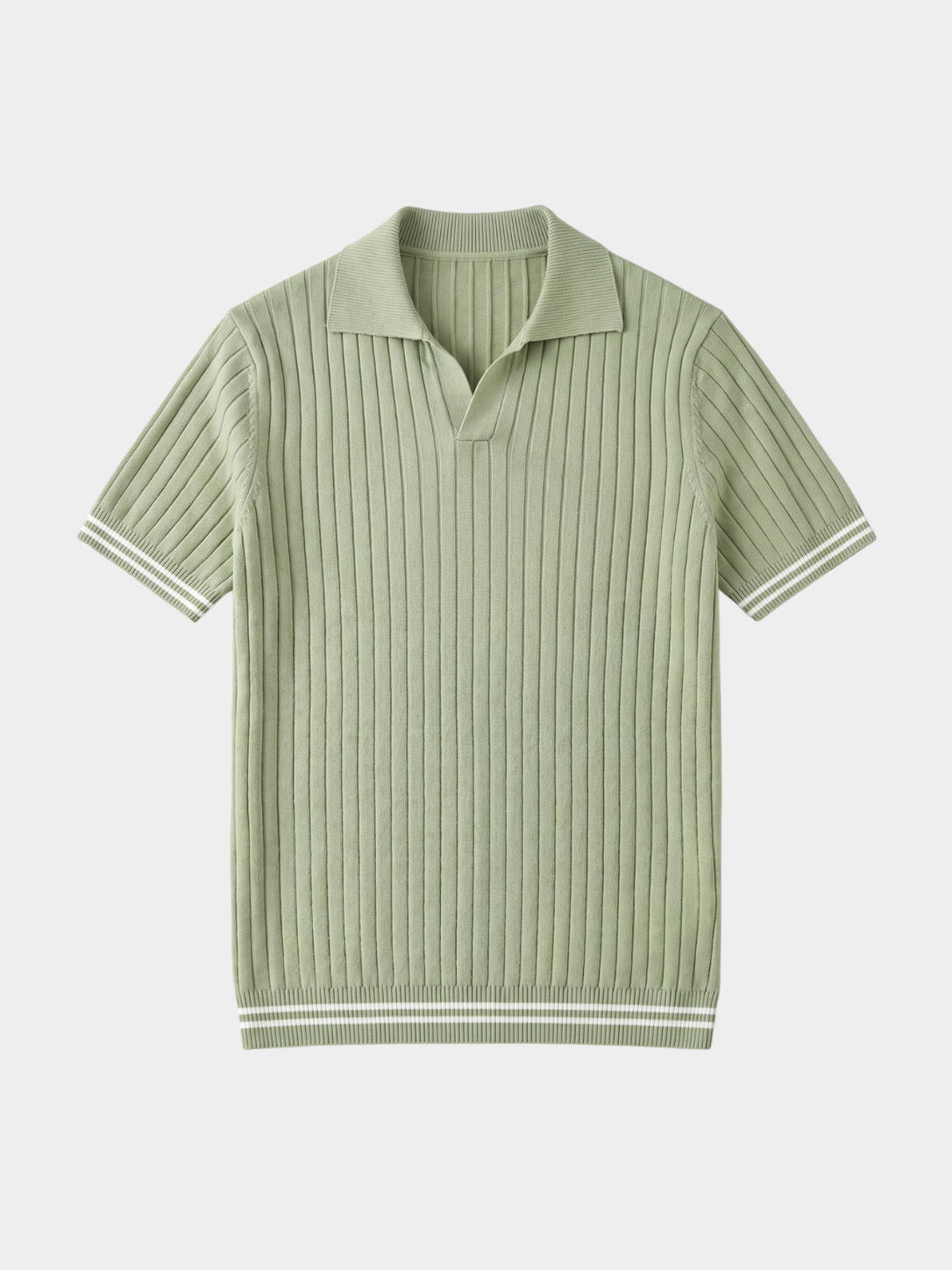 Men's Ribbed Knit Pique Polo Shirt