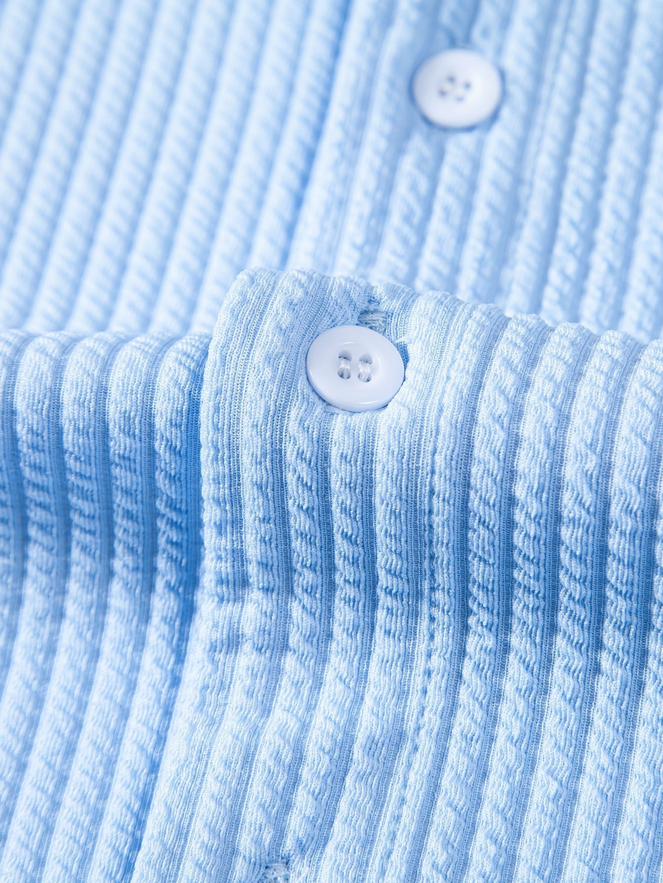 Men's Ribbed Texture Button-Up Shirt