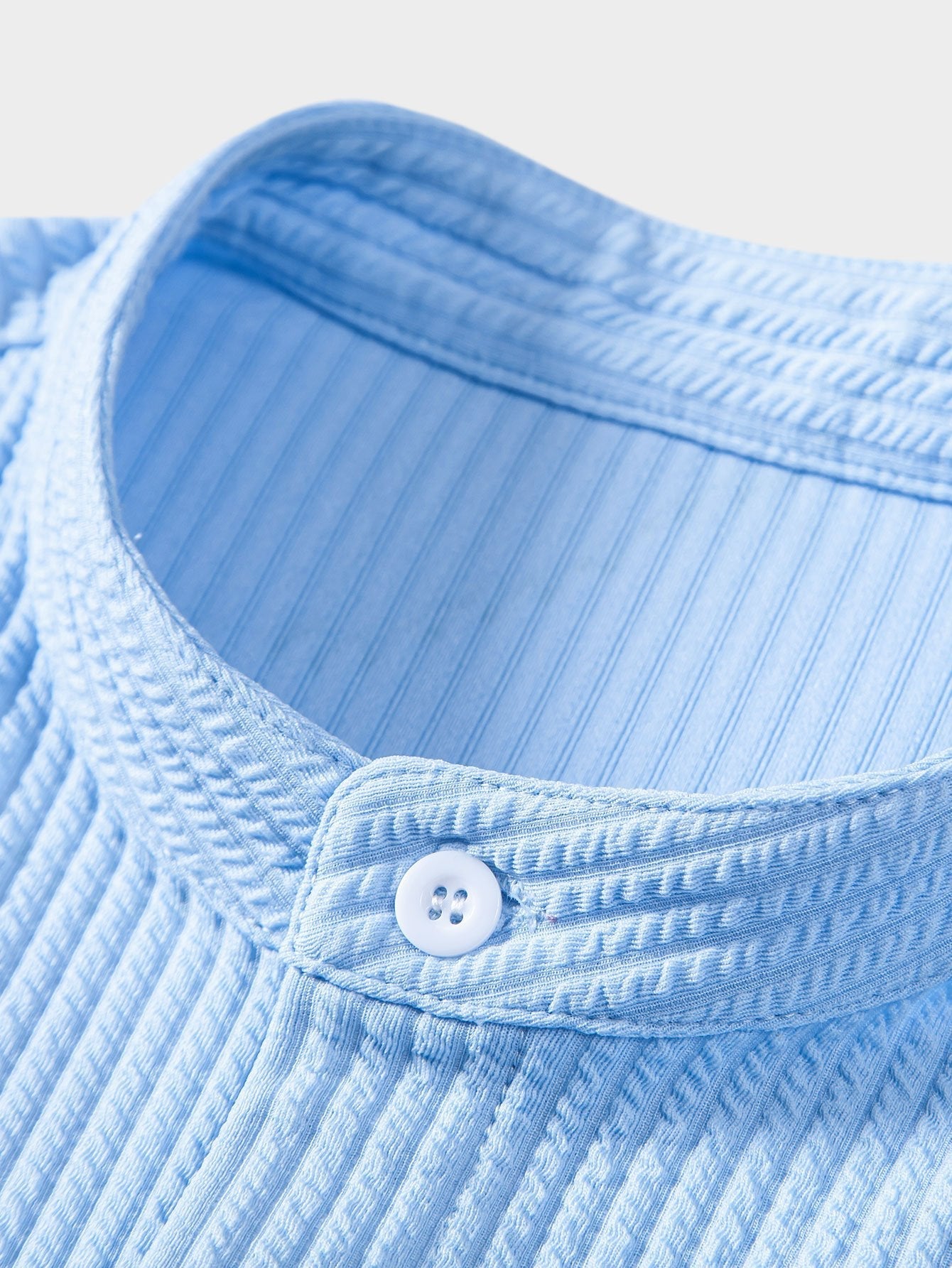 Men's Ribbed Texture Button-Up Shirt