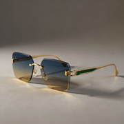 Men's Rimless Square Sunglasses with Gradient Lenses