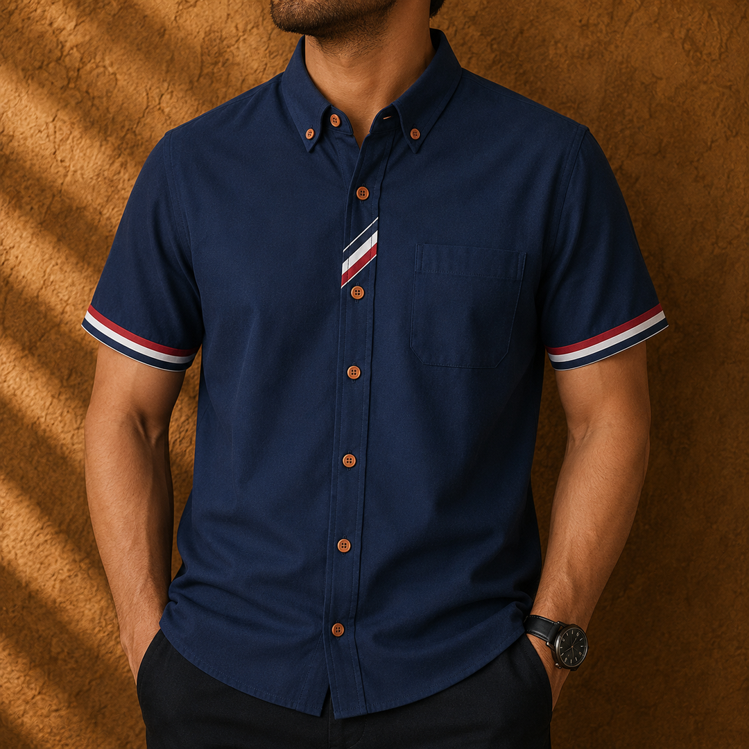 Men's Short Sleeve Button-Down Pocket Shirt