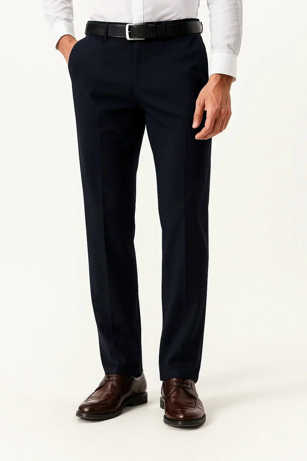 Men's Slim Straight Flat Front Trousers