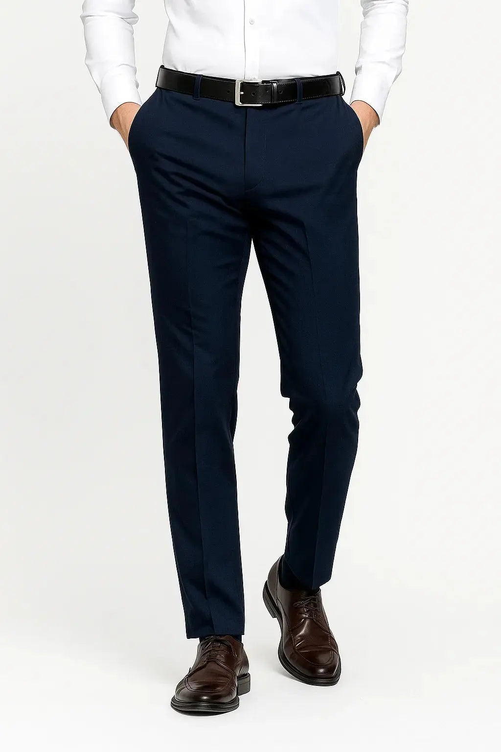 Men's Slim Straight Flat Front Trousers