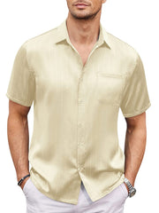 Men's Smooth Satin Short Sleeve Shirt