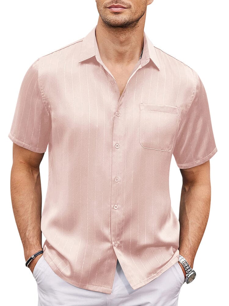 Men's Smooth Satin Short Sleeve Shirt