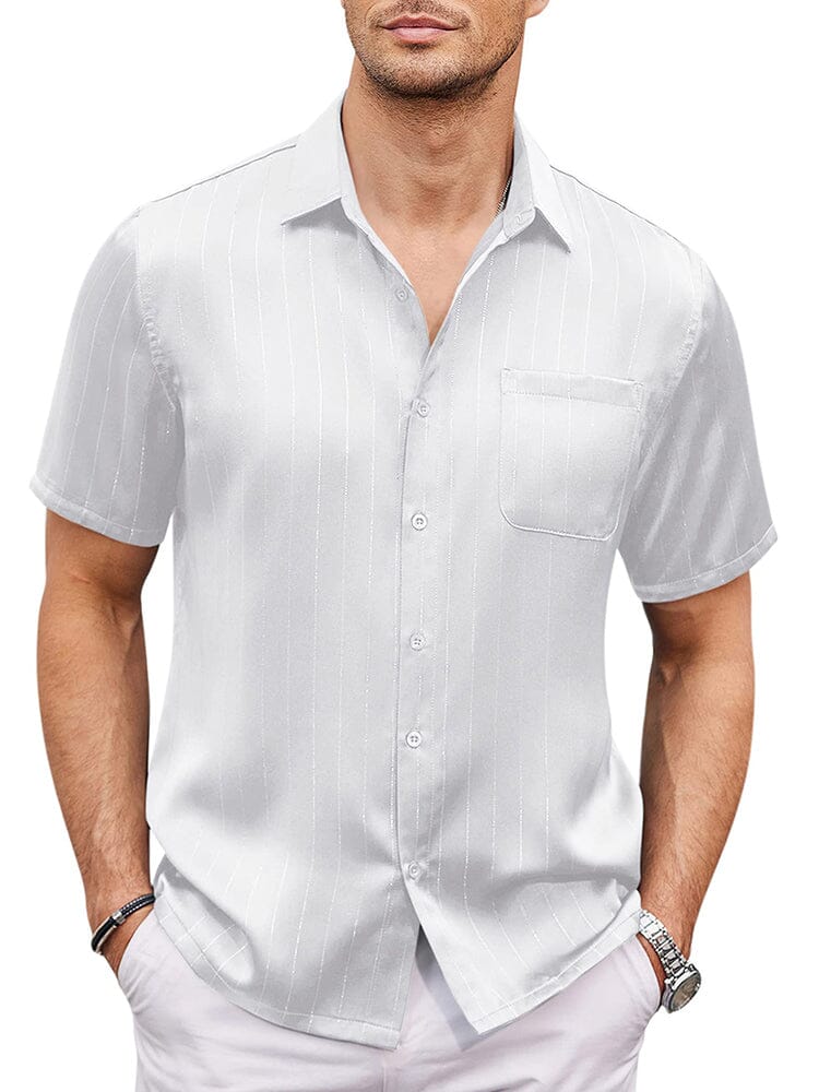 Men's Smooth Satin Short Sleeve Shirt