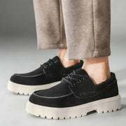 Men's Smooth Structured Casual Shoes with Elevated Platform Sole