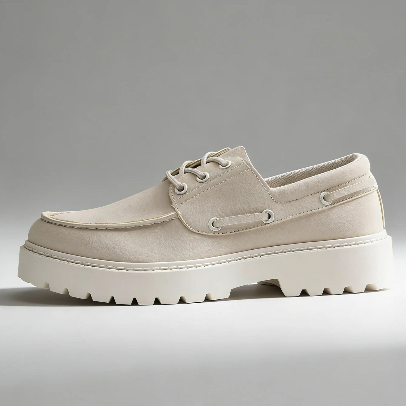 Men's Smooth Structured Casual Shoes with Elevated Platform Sole