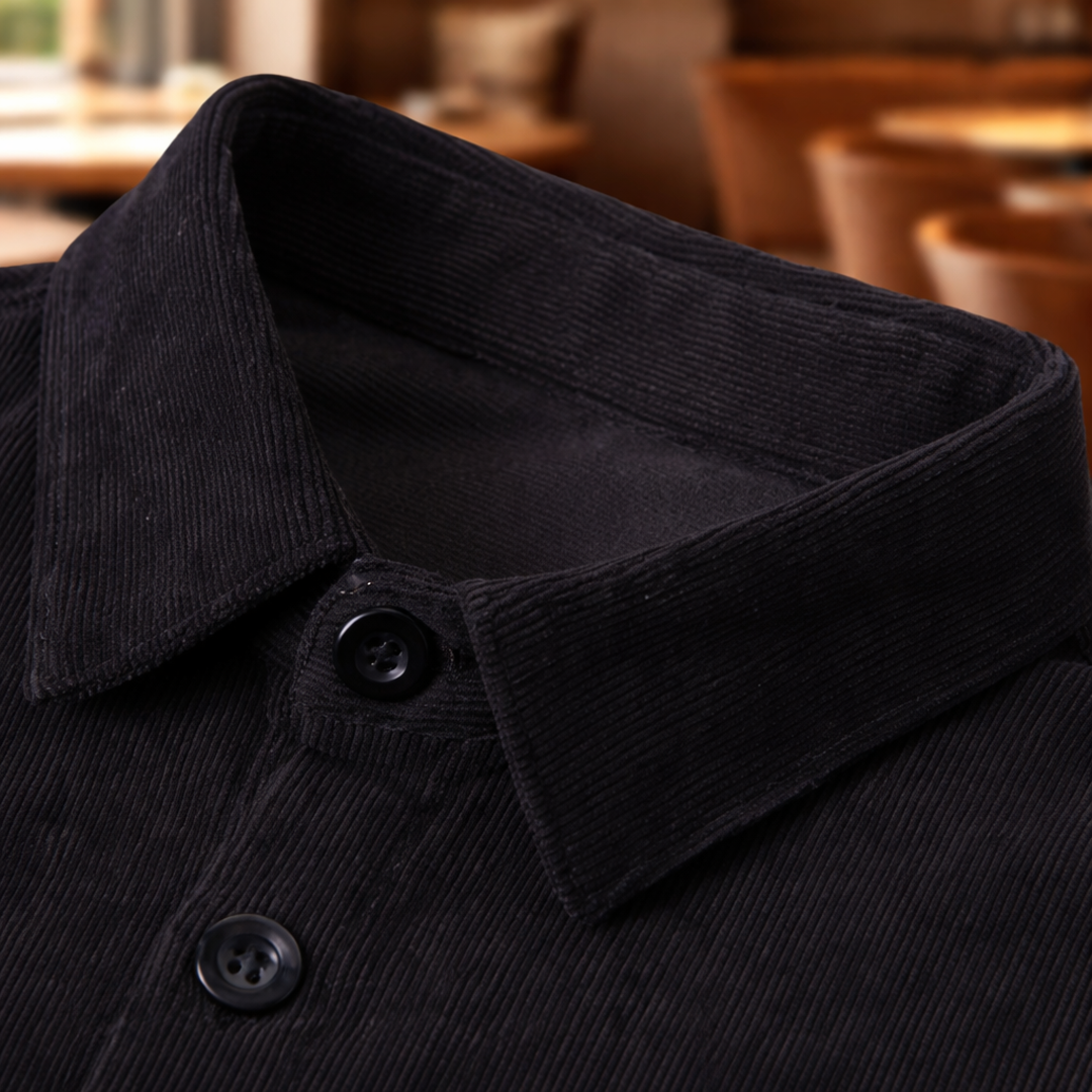 Men's Soft Corduroy Button-Front Long-Sleeved Shirt