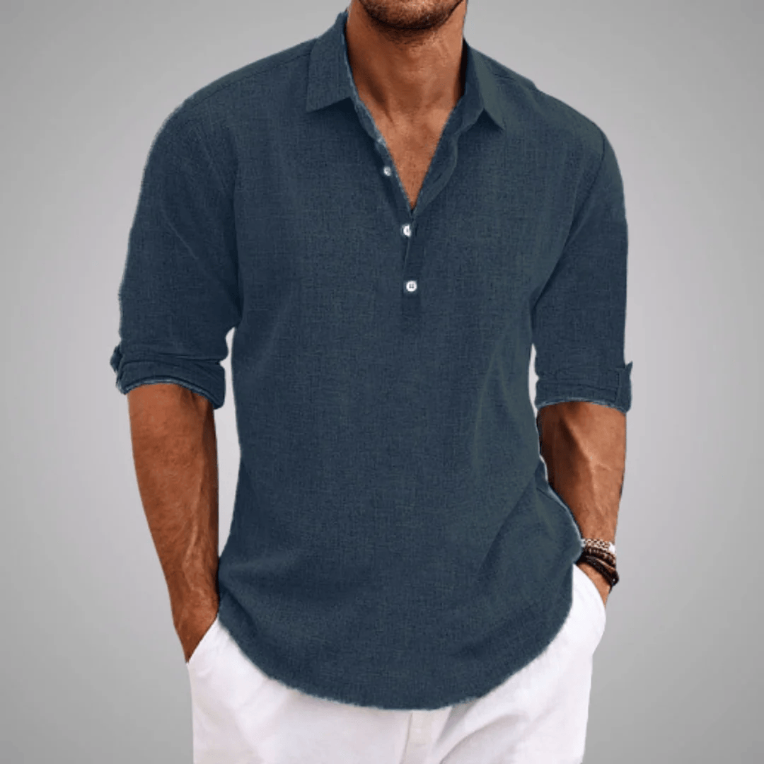 Men's Soft Cotton Blend Button-Down Shirt