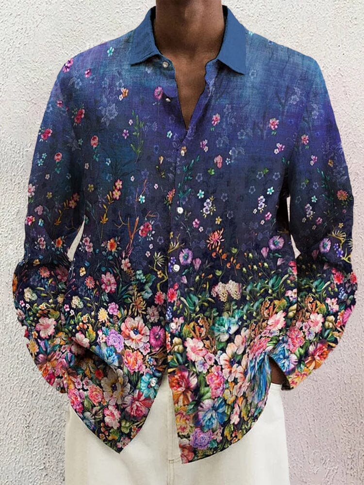 Men's Soft Cotton Linen Button-Down Shirt
