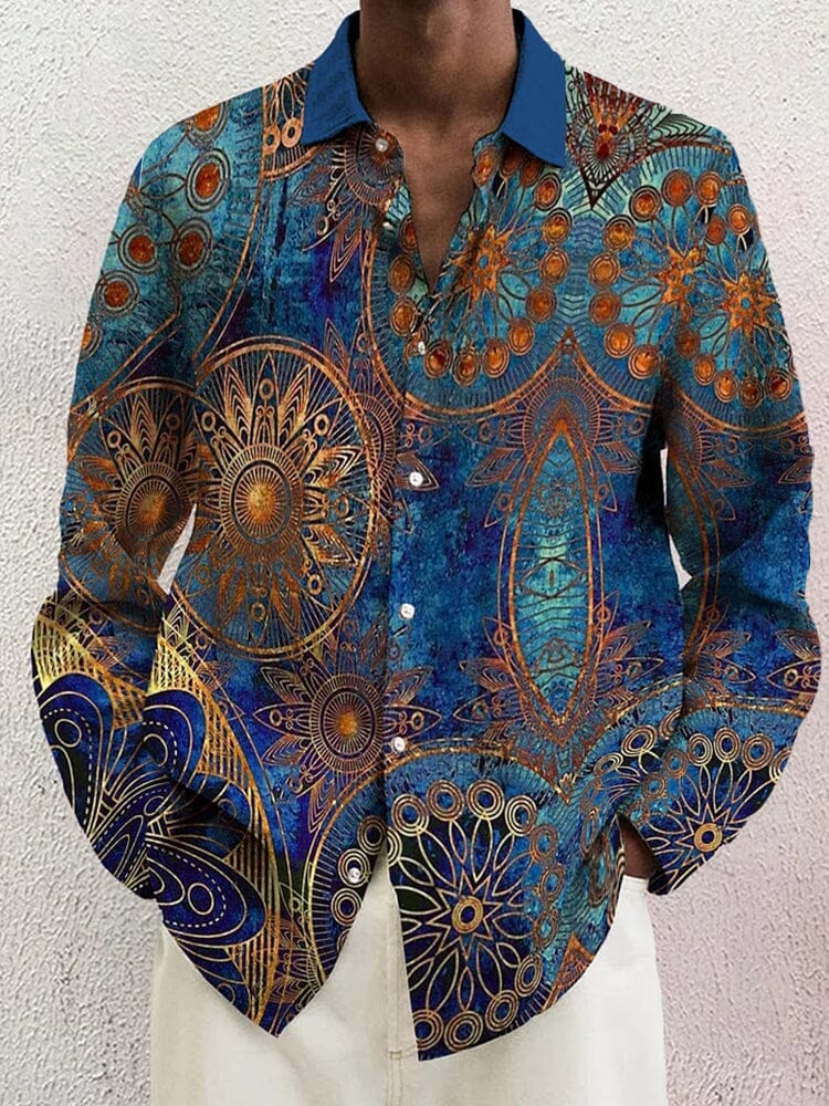 Men's Soft Cotton Linen Button-Down Shirt