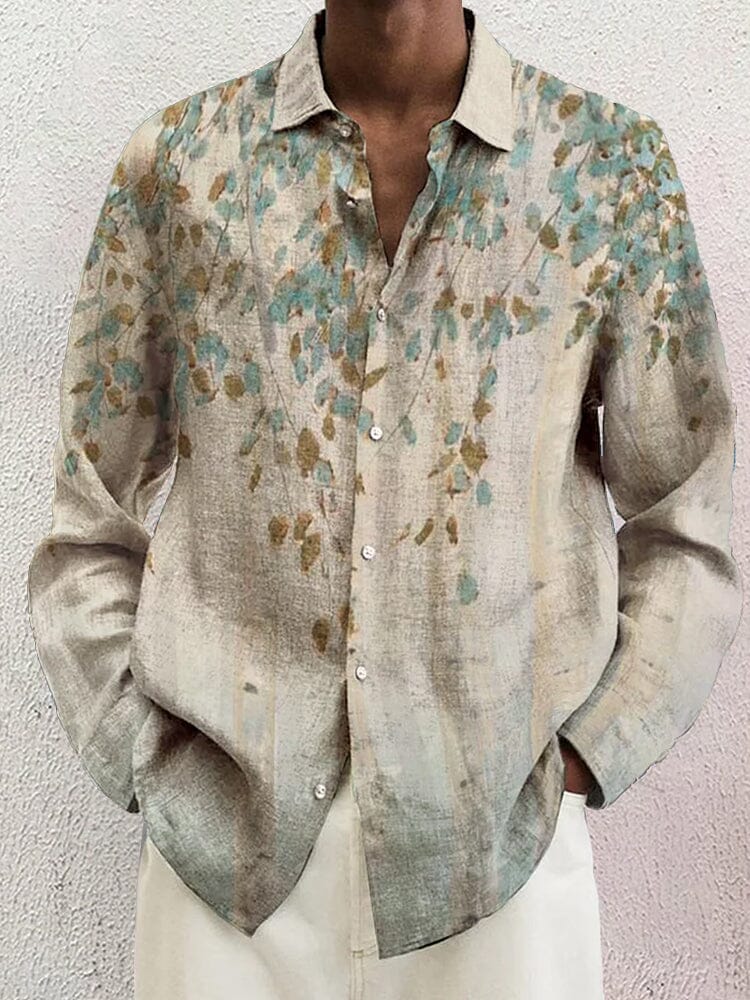 Men's Soft Cotton Linen Button-Down Shirt
